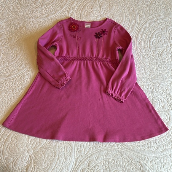 Floral Embroidered Girl’s Jeans  Denim Snap Jacket + Cotton Dress Size 6 Set - Picture 2 of 16